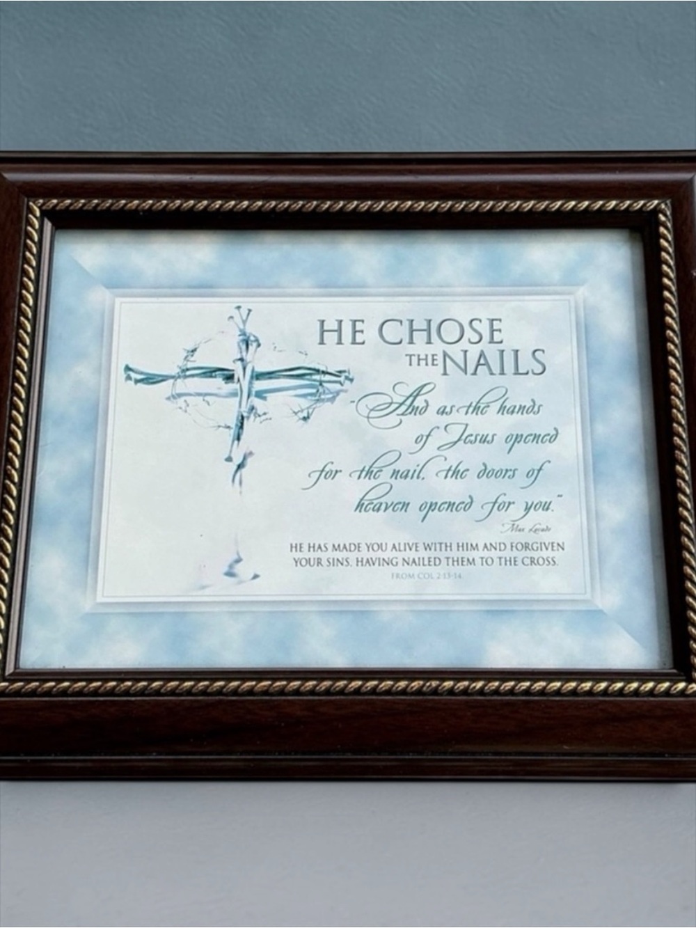 He Chose The Nails Framed Christian Wall Art Cottage Garden Religious Decor